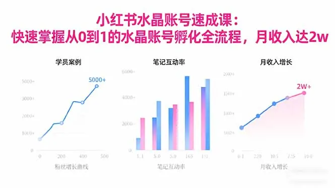 2025小红书水晶账号速成课:快速掌握从0-1水晶账号孵化全流程,月收入达2w-一起筹课网