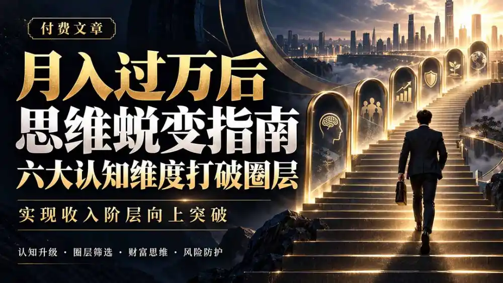 付费文章：月入过万后思维蜕变指南，六大认知维度打破圈层，实现收入阶层向上突破-一起筹课网