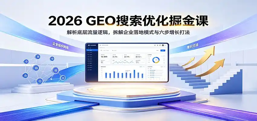 2026 GEO搜索优化掘金课：解析底层流量逻辑，拆解企业落地模式与六步增长打法-一起筹课网