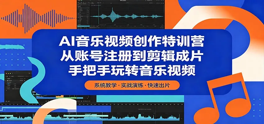 AI音乐视频创作特训营:从账号注册到剪辑成片,手把手玩转音乐视频-一起筹课网