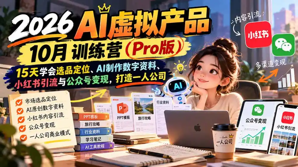 2026AI虚拟产品10月训练营(Pro版-一起筹课网