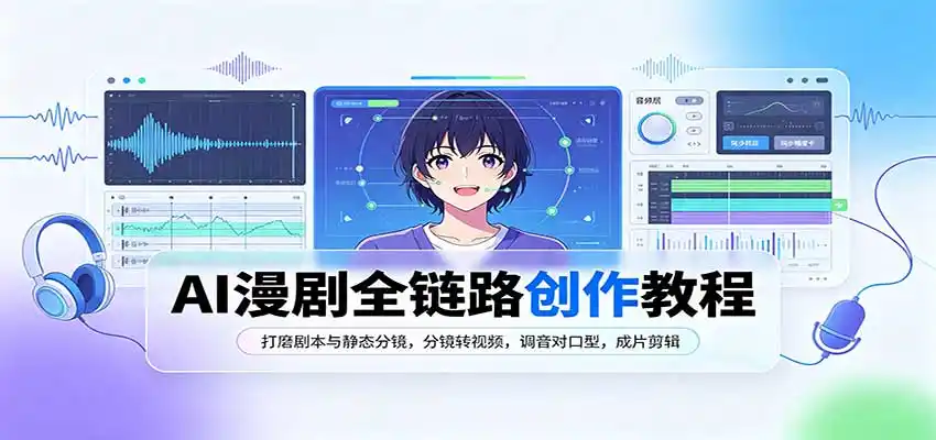 AI漫剧全链路创作教程:打磨剧本与静态分镜,分镜转视频,调音对口型,成片剪辑-一起筹课网