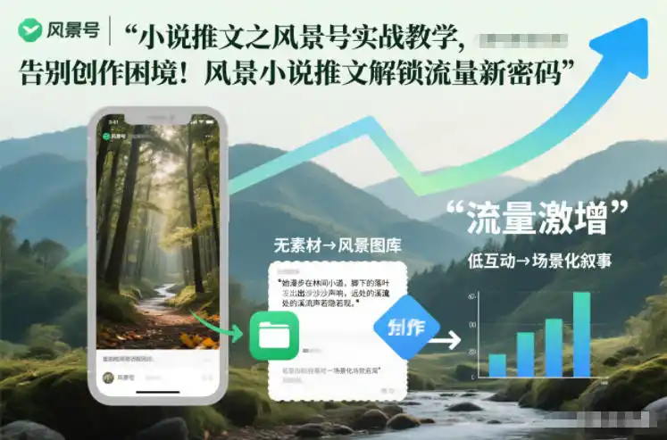 小说推文之风景号实战教学,告别创作困境!风景小说推文解锁流量新密码-一起筹课网