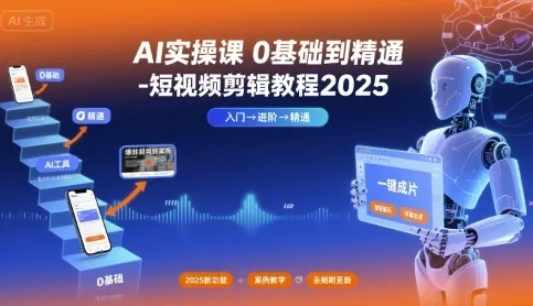 AI实操课0基础到精通-短视频剪辑教程2025