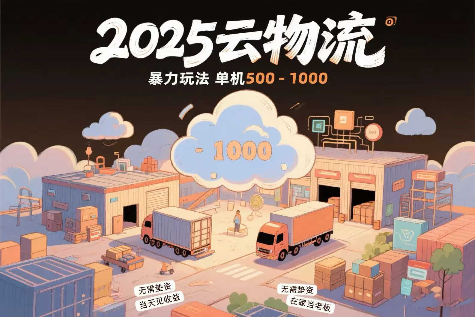 云物流赚差价，项目纯利润500~1000，无需垫资，当天到账。不需要有车，…-一起筹课网