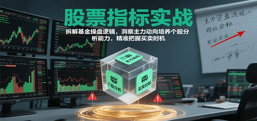 股票指标实战，基金操盘逻辑拆解，洞察主力动向培养个股分析能力把握买卖时机(更新)-一起筹课网