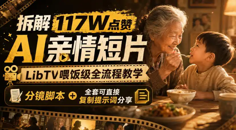 拆解117W点赞AI亲情短片，LibTV喂饭级全流程教学，分镜脚本+全套可直接复制提示词分享-一起筹课网