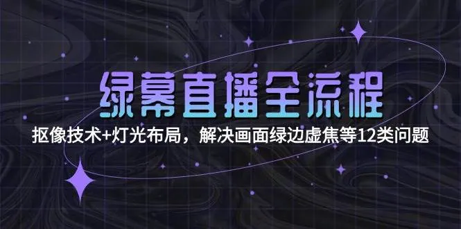 绿幕直播全流程：抠像技术+灯光布局，解决画面绿边虚焦等12类问题-一起筹课网