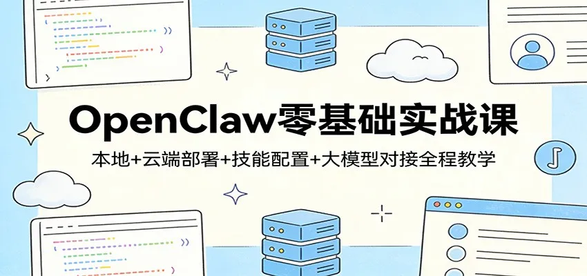 OpenClaw零基础实战课:本地+云端部署+技能配置+大模型对接全程教学-一起筹课网
