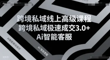 跨境私域线上高级课程，跨境私域极速成交3.0+Ai智能客服-一起筹课网