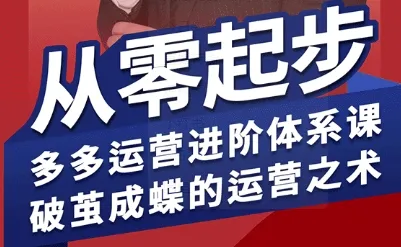 拼多多运营进阶系统课，从零起步，多多运营进阶体系课，破茧成蝶的运营之术-一起筹课网