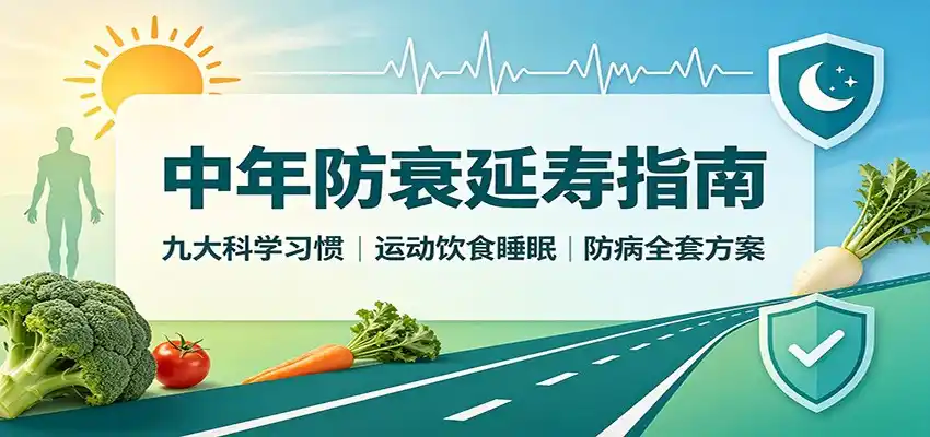 中年防衰延寿指南：九大科学习惯，运动饮食睡眠防病全套方案-一起筹课网