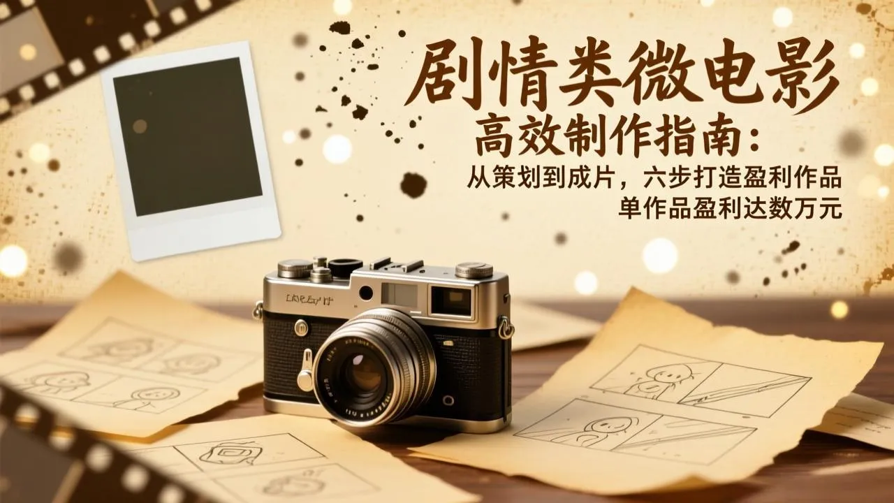 剧情类微电影高效制作指南:从策划到成片,六步打造盈利作品,单作品盈利达数万元-一起筹课网