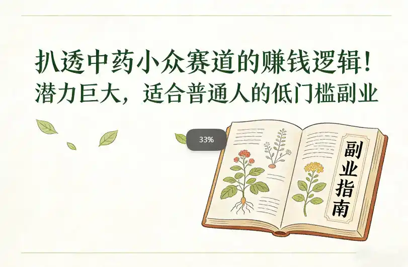 扒透中药小众赛道的賺米逻辑,潜力巨大,适合普通人的低门槛副业-一起筹课网