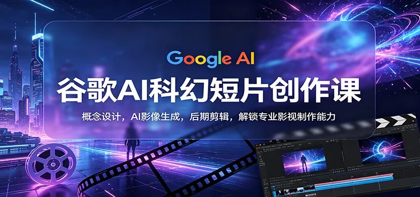 谷歌AI科幻短片创作课:概念设计,AI影像生成,后期剪辑,解锁专业影视制作能力-一起筹课网