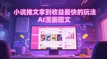 小说推文拿到收益最快的玩法，AI漫画图文-一起筹课网
