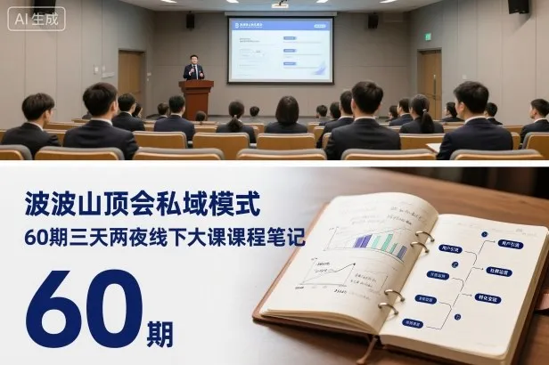 波波山顶会私域模式60期三天两夜线下大课课程笔记(文档)-一起筹课网