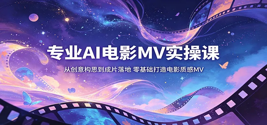 专业AI电影MV实操课：从创意构思到成片落地，零基础打造电影质感MV-一起筹课网