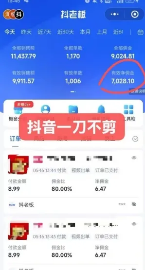 抖音短视频一刀不剪带货,不剪辑,不直播,每天发个视频,等着出单获取带货佣金