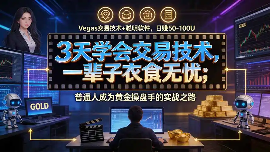 3天学会做交易，普通人快速成为操盘手” Vegas交易系统+聪明软件 ， 日赚50-1000U， 长期稳定，小白轻松上手-一起筹课网