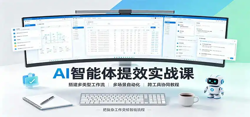 AI智能体提效实战课：搭建多类型工作流，多场景自动化，跨工具协同教程-一起筹课网
