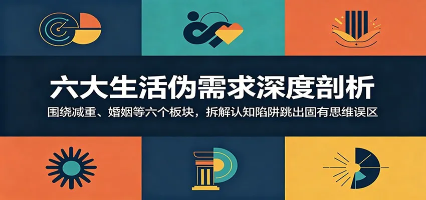 六大生活伪需求深度剖析:围绕减重、婚姻等六个板块,拆解认知陷阱跳出固有思维误区-一起筹课网