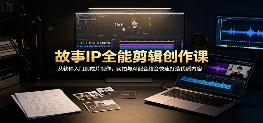 故事IP全能剪辑创作课：从软件入门到成片制作，实拍与AI配音结合快速打造优质内容-一起筹课网