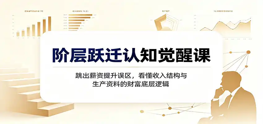阶层跃迁认知觉醒课：跳出薪资提升误区，看懂收入结构与生产资料的财富底层逻辑-一起筹课网