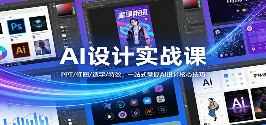 AI设计实战课：PPT/修图/造字/特效，一站式掌握AI设计核心技巧-一起筹课网