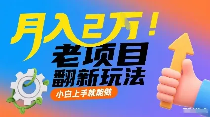 月入2W！老项目翻新玩法，小白上手就能做，非常容易上手-一起筹课网