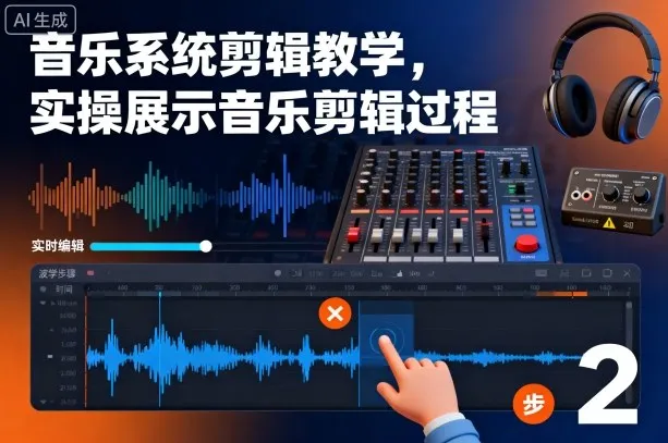 音乐系统剪辑教学,实操展示音乐剪辑过程-一起筹课网