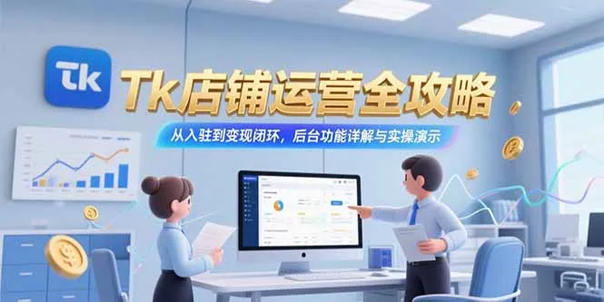Tk店铺运营全攻略，从入驻到变现闭环，后台功能详解与实操演示-一起筹课网