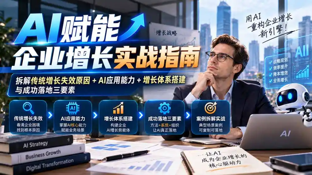 【无水印】AI赋能企业增长实战指南：拆解传统增长失效原因+AI应用能力+增长体系搭建与成功落地三要素-一起筹课网