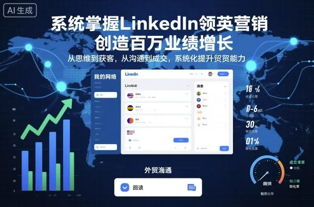 系统掌握LinkedIn领英营销,创造百万业绩增长,从思维到获客,从沟通到成交,系统化提升外贸能力-一起筹课网