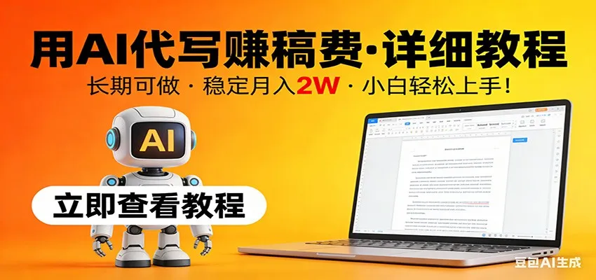 用AI代写赚稿费,详细教程,长期可做,稳定月入2W,小白轻松上手!-一起筹课网
