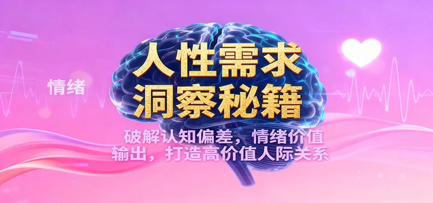 人性需求洞察秘籍，破解认知偏差，情绪价值输出，打造高价值人际关系-一起筹课网