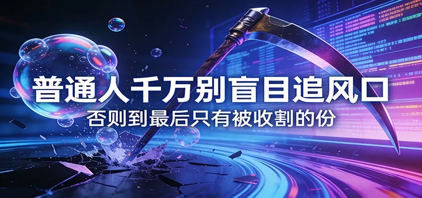 付费文章《通人千万别盲目追风口》否则到最后只有被收割的份-一起筹课网