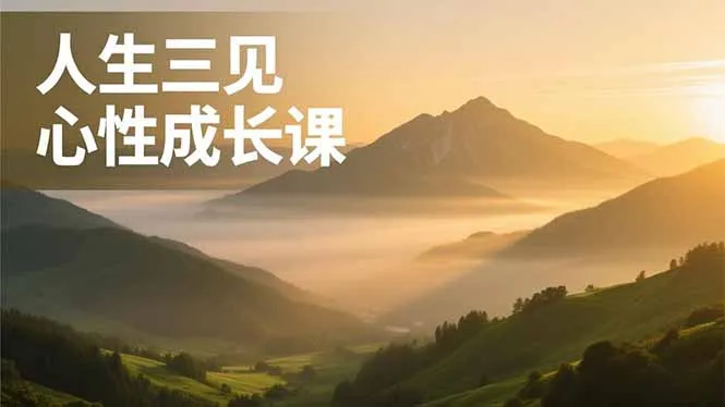 人生三见心性成长课，见天地众生自己，搞透人性安顿身心，活出清晰自我，内在富足无价-一起筹课网