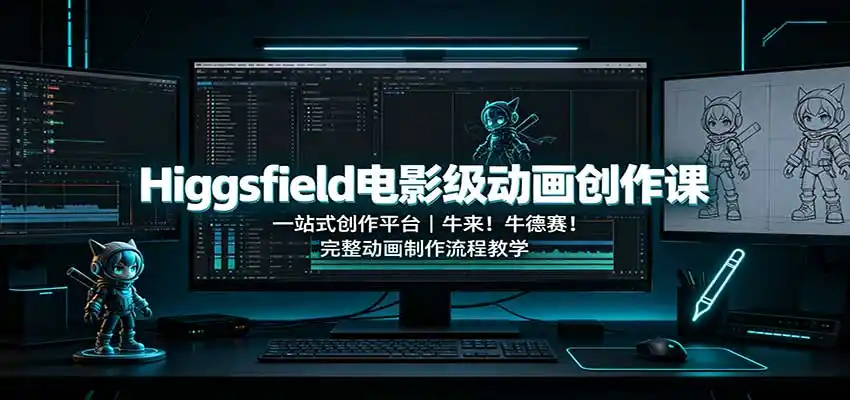 Higgsfield电影级动画创作课:一站式创作平台,牛来!牛德赛!完整动画制作流程教学-一起筹课网