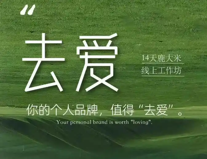 去爱14天鹿大米线上工作坊，你的个人品牌，值得“去爱”-一起筹课网
