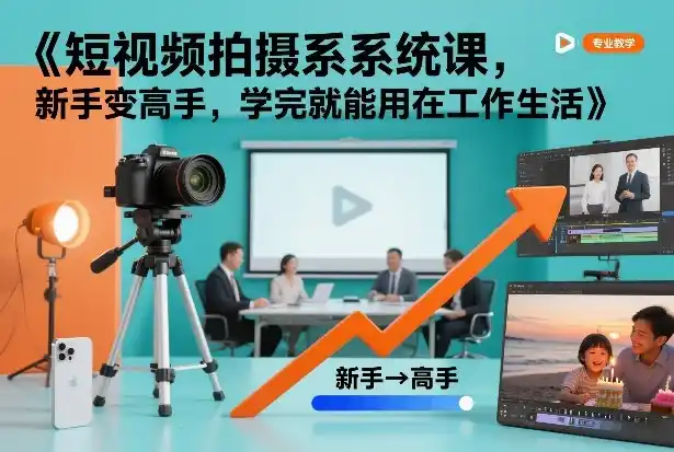 短视频拍摄系统课，新手变高手，学完就能用在工作生活-一起筹课网