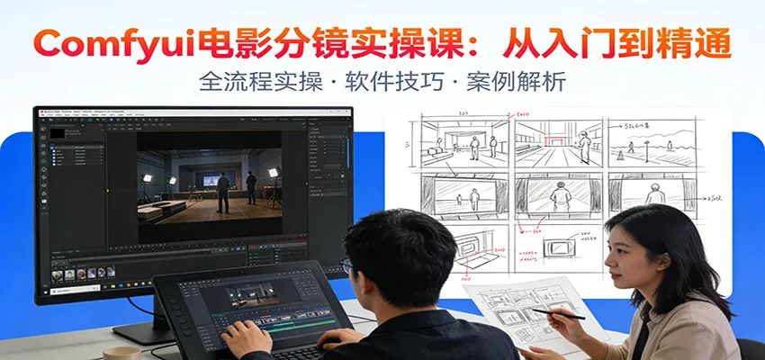 ComfyUI电影分镜实操课：分镜一致性，全流程AI视频制作，零基础也能做专业分镜-一起筹课网