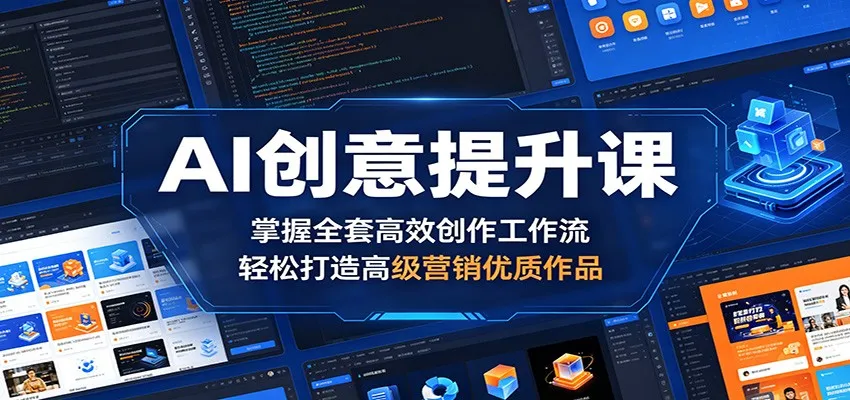 AI创意提升课：掌握全套高效创作工作流，轻松打造高级营销优质作品-一起筹课网
