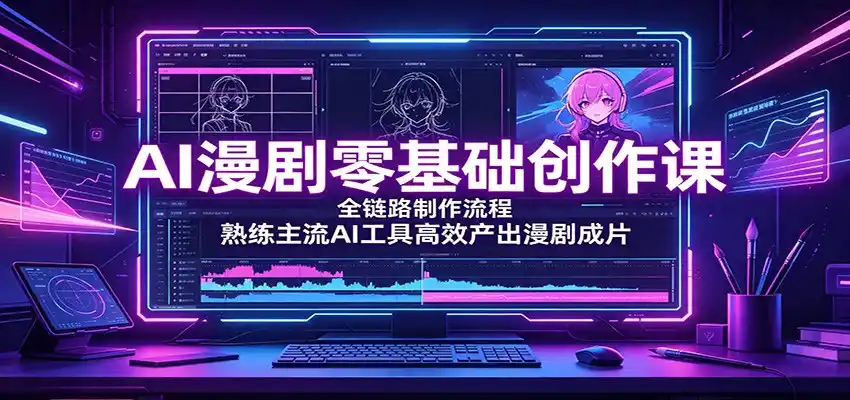 AI漫剧零基础创作课：全链路制作流程，熟练主流AI工具高效产出漫剧成片-一起筹课网