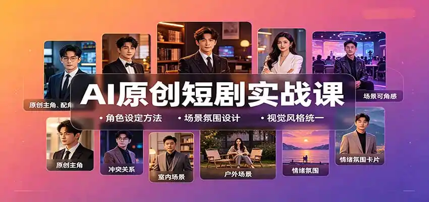 AI原创短剧实战课：从零搭建短剧创作全流程，批量产出可上线剧本-一起筹课网