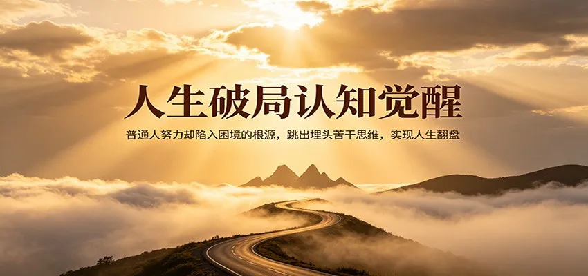 人生破局认知觉醒，普通人努力却陷入困境的根源，跳出埋头苦干思维，实现人生翻盘-一起筹课网