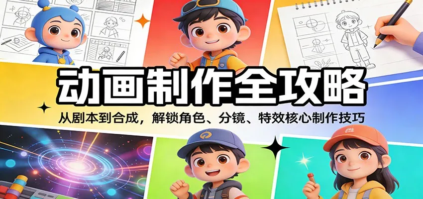 动画制作全攻略:从剧本到合成,解锁角色、分镜、特效核心制作技巧-一起筹课网