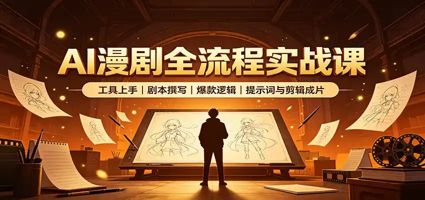 AI漫剧全流程实战课：工具上手、剧本撰写、爆款逻辑、提示词与剪辑成片-一起筹课网