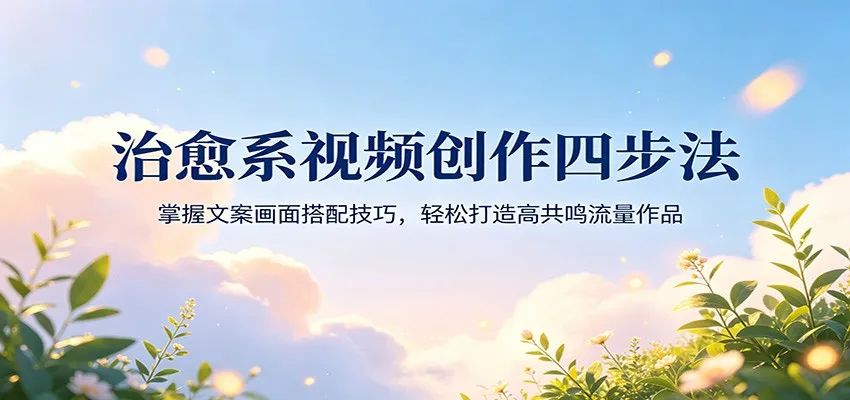治愈系视频创作四步法：掌握文案画面搭配技巧，轻松打造高共鸣流量作品-一起筹课网