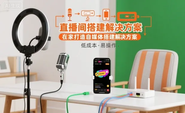 直播间搭建解决方案,在家打造自媒体搭建解决方案-一起筹课网